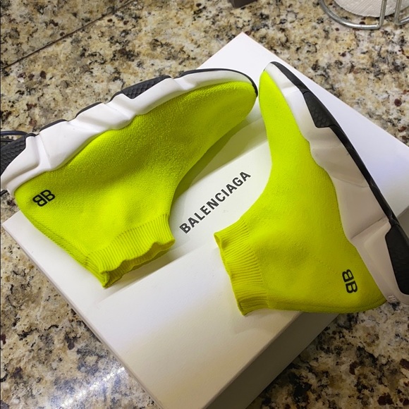 neon balenciaga sock shoes
